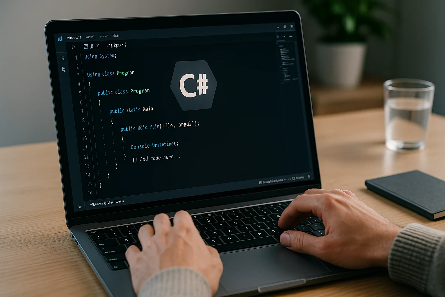 persona programando en c#