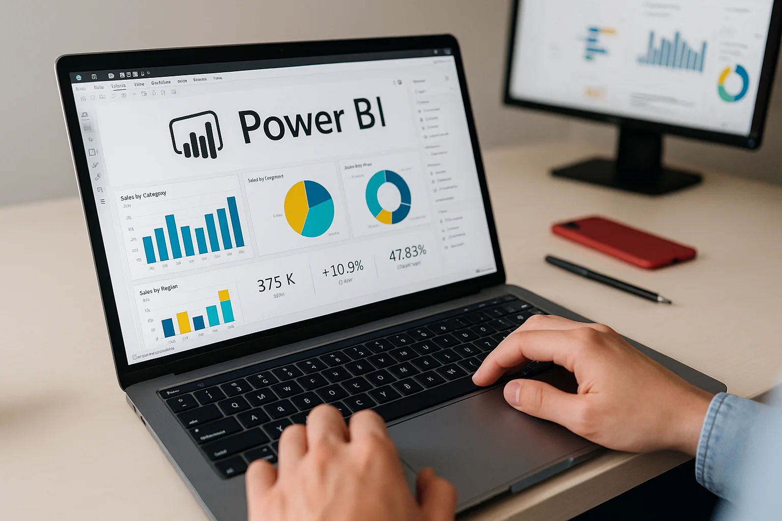 persona analizando datos con power bi